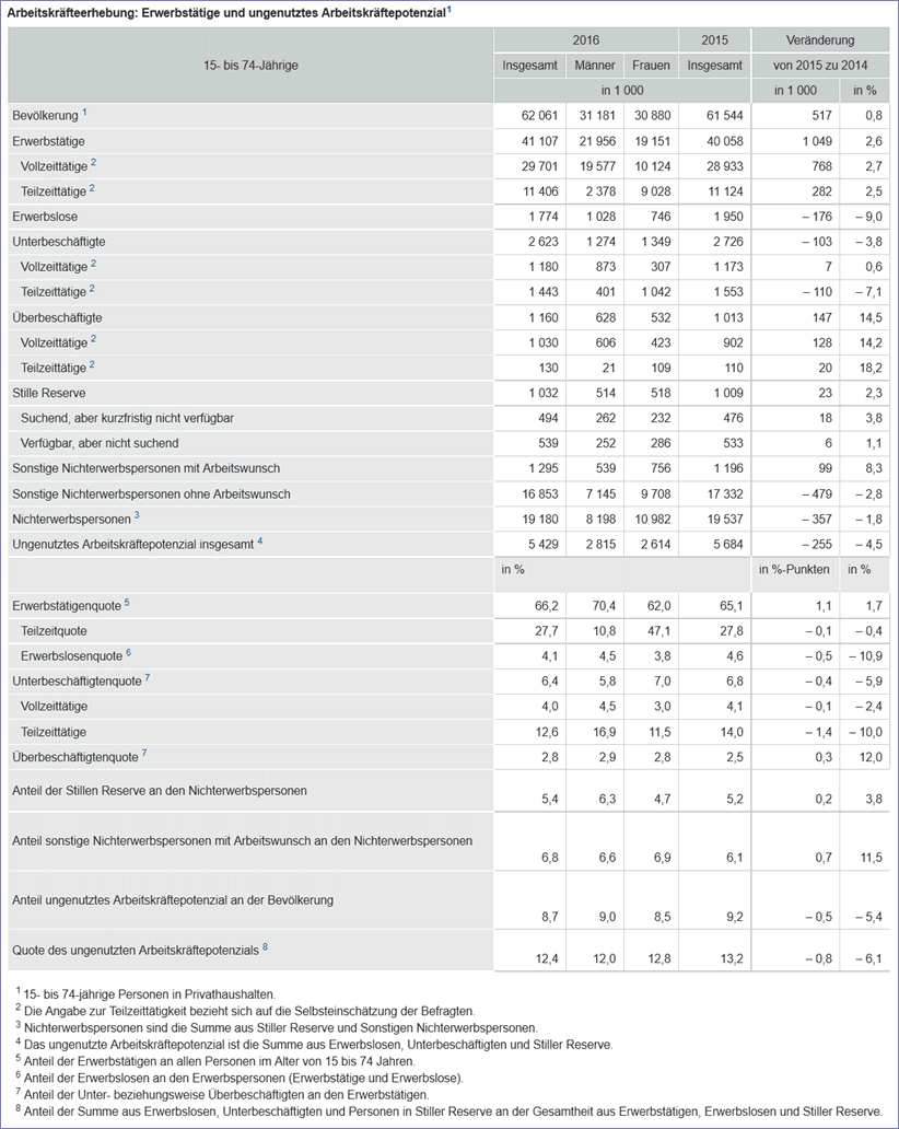 Arbeitskräfteerhebung 2016