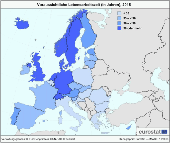 Voraussichtliche Lebensarbeitszeit 2015
