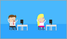 2 Kids am Schreibtisch (Symbol)